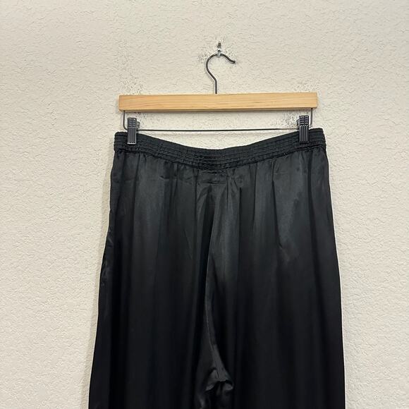 JOHNNY WAS Paradiso High Slit Pants Black Wide Leg Satin Lagenlook NWT - Picture 9 of 16